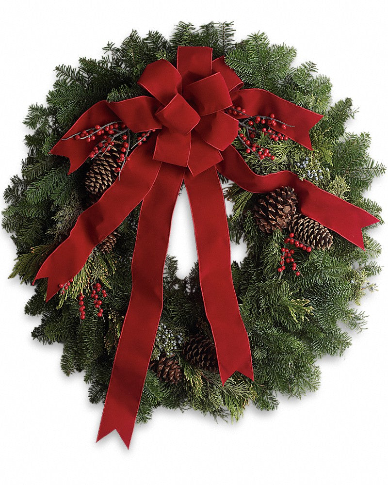 Classic Holiday Wreath – Karen's Floral Expressions