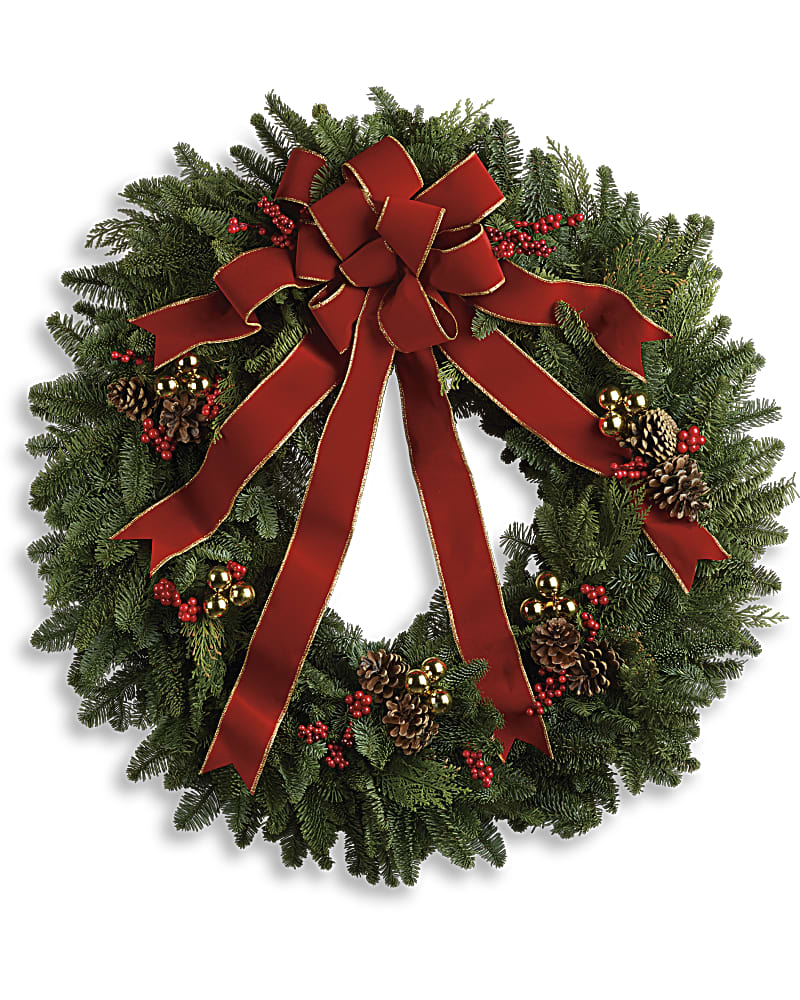 Classic Holiday Wreath – Karen's Floral Expressions