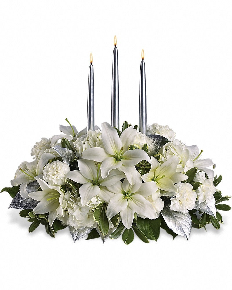 Silver Elegance Centerpiece – Karen's Floral Expressions