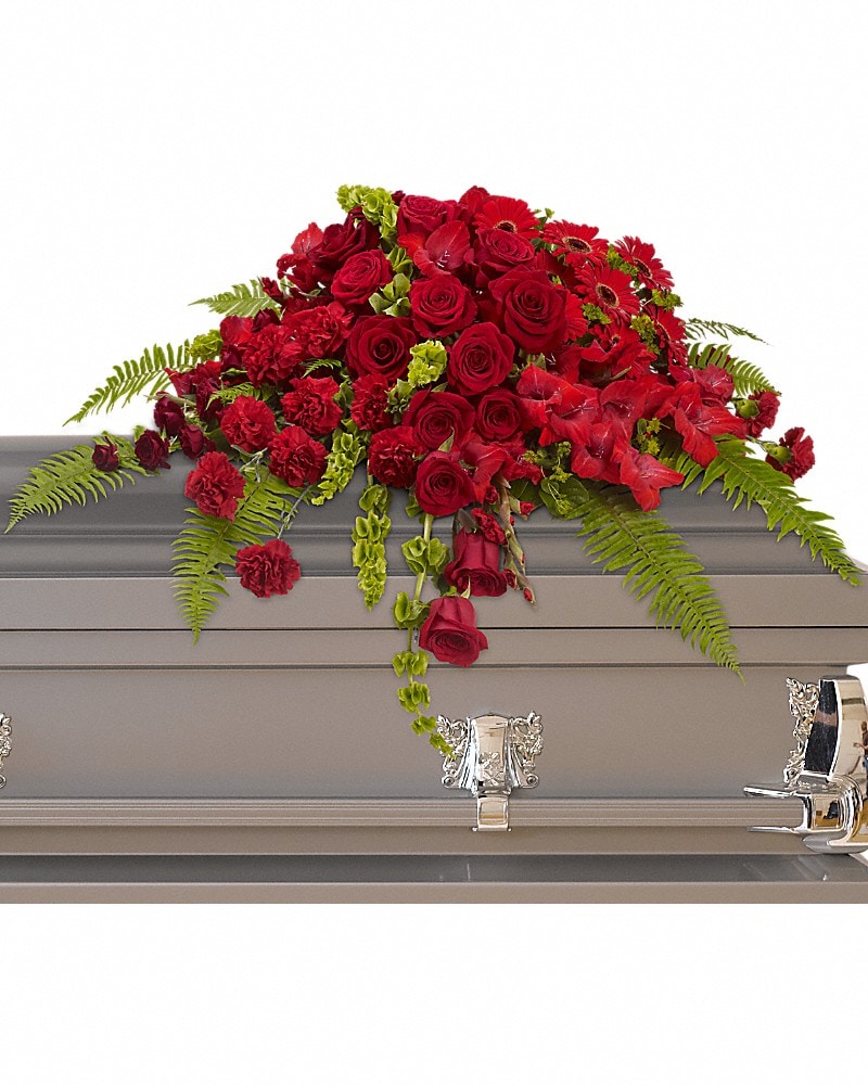 Red Rose Sanctuary Casket Spray - Karen's Floral Expressions