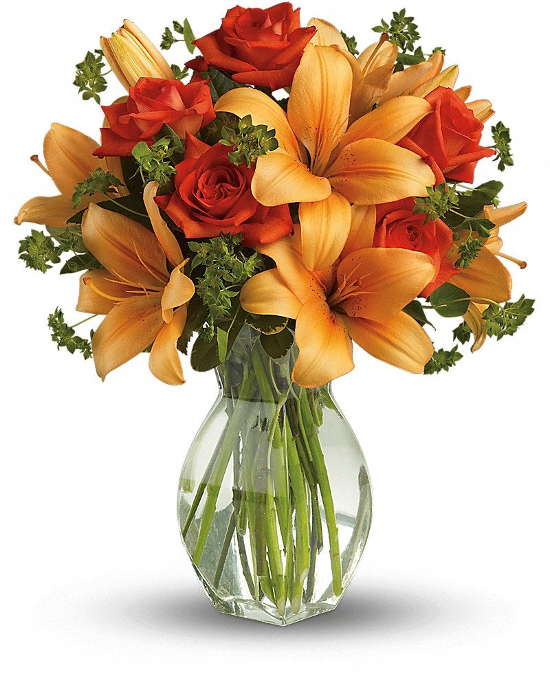 Fiery Lily and Rose - Karen's Floral Expressions