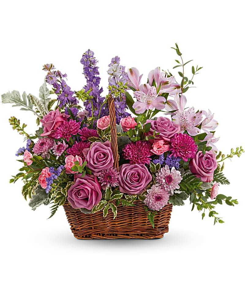 Lavender Meadow Basket Bouquet - Karen's Floral Expressions