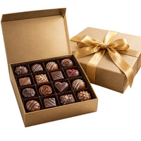 Gift box of assorted chocolates with gold ribbon – Karen's Floral Expressions, Bolingbrook IL