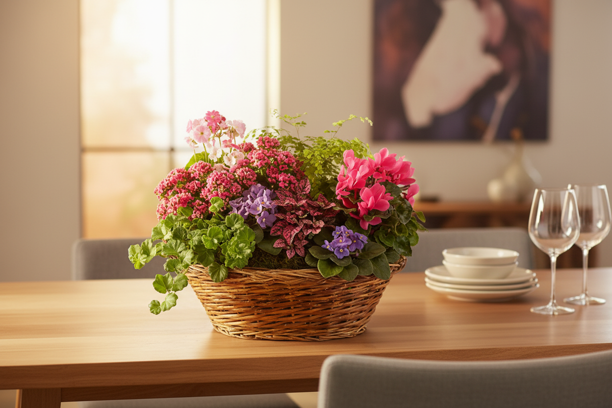 Simply Chic Mixed Plant Basket – Interior Setting