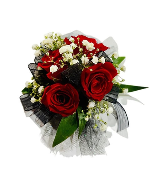 Elegant Red Rose PROM Wrist Corsage