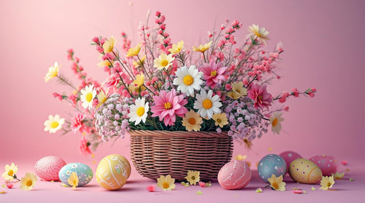 Fresh Easter flower arrangements with pastel tulips and spring blooms — Karen's Floral Expressions, Bolingbrook, IL