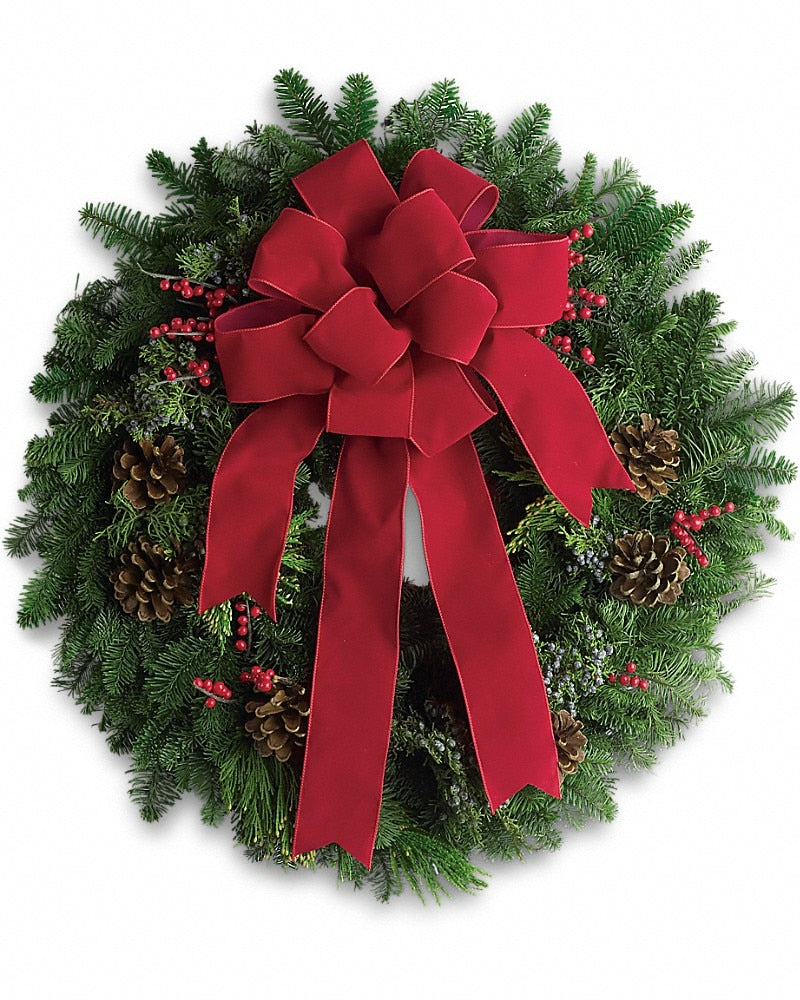 Classic Holiday Wreath – Karen's Floral Expressions