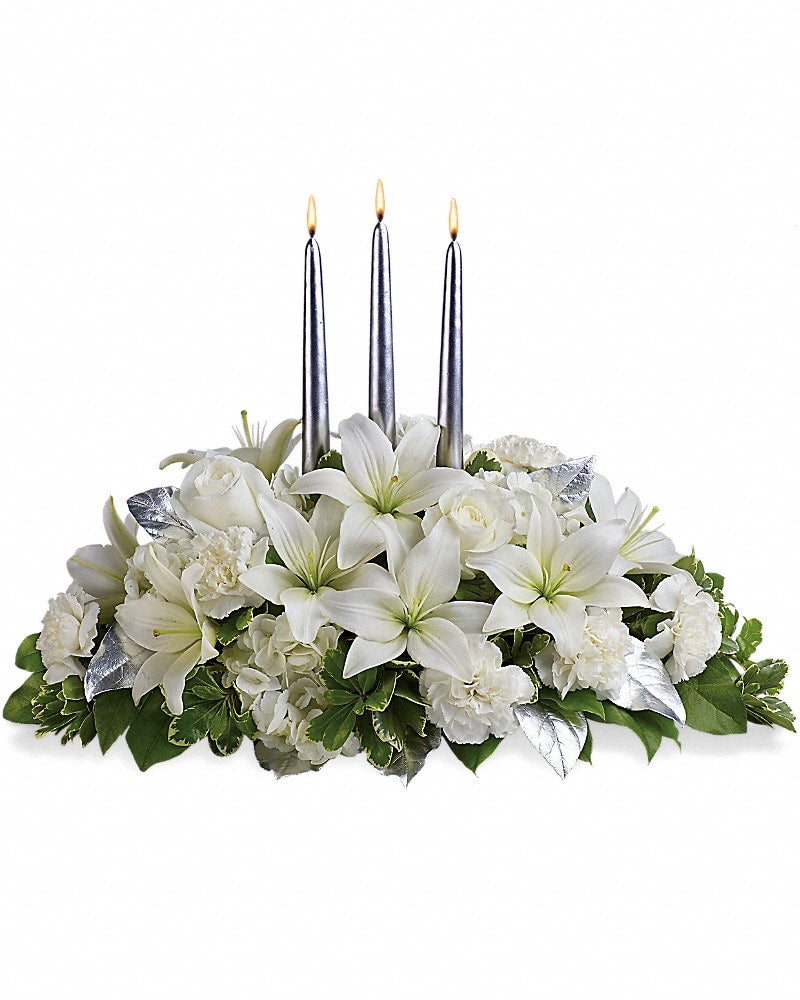 Silver Elegance Centerpiece – Karen's Floral Expressions