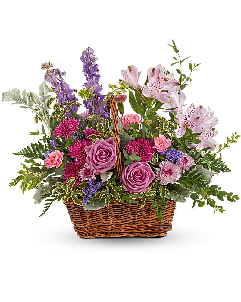 Lavender Meadow Basket Bouquet - Karen's Floral Expressions