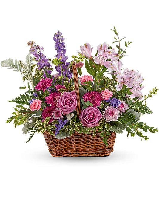 Lavender Meadow Basket Bouquet - Karen's Floral Expressions