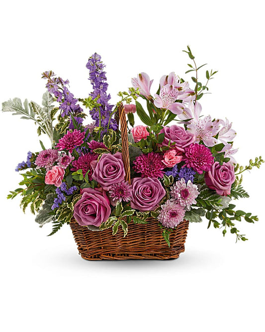 Lavender Meadow Basket Bouquet - Karen's Floral Expressions