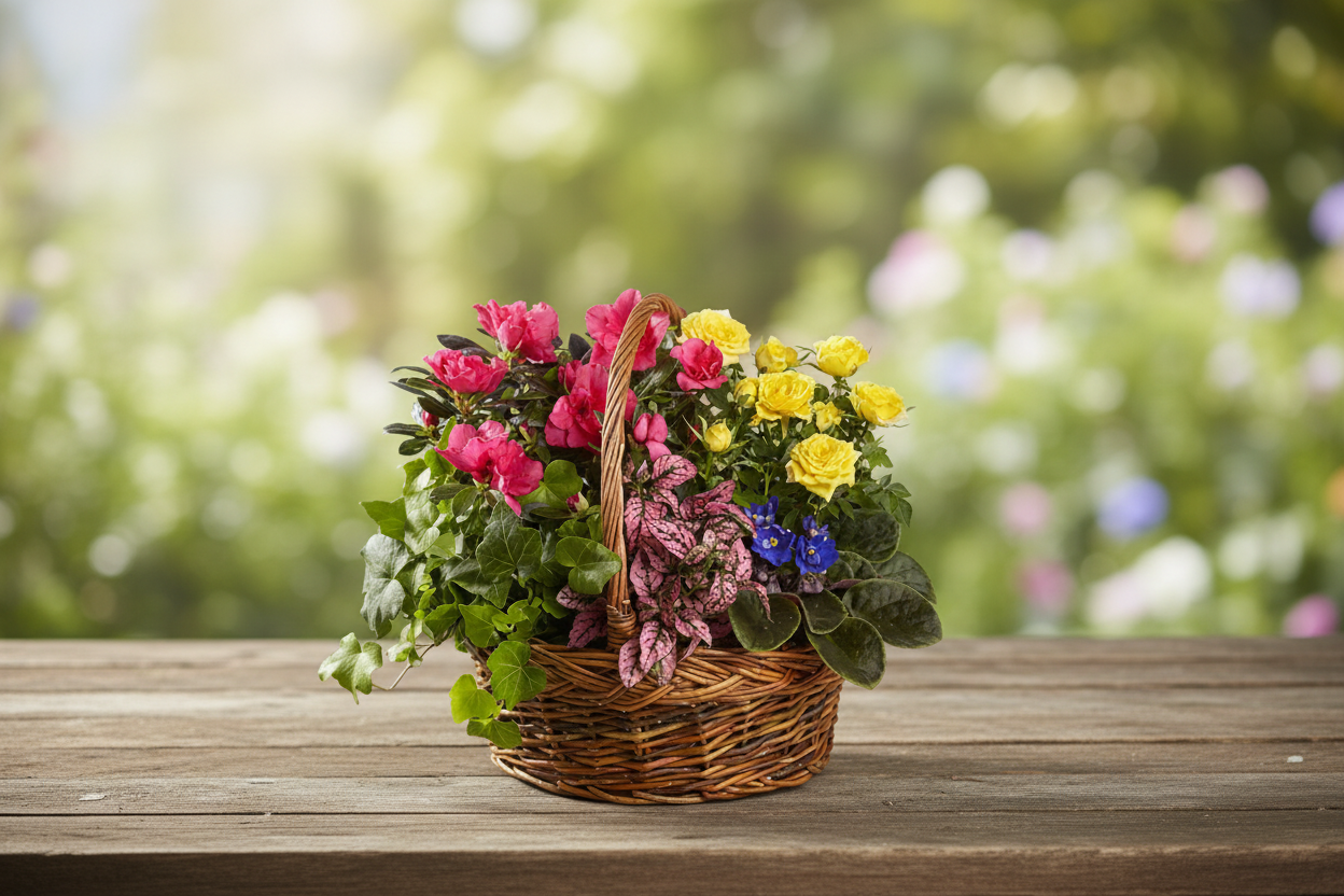 Blooming Garden Basket – Natural Setting