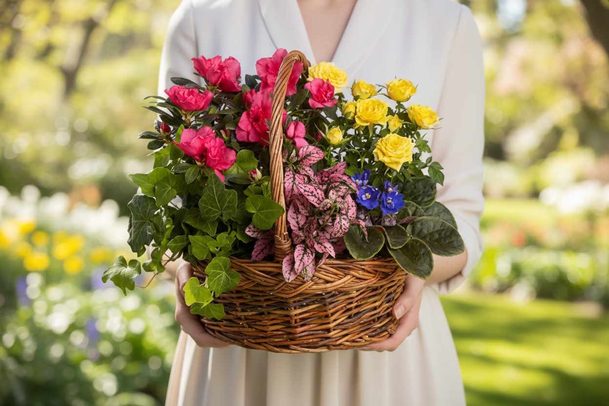 Blooming Garden Basket – Person Holding Outdoor