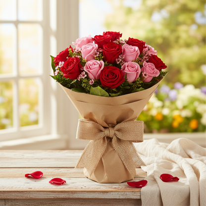 Glorious Day Wrapped Bouquet in a sunny elegant setting