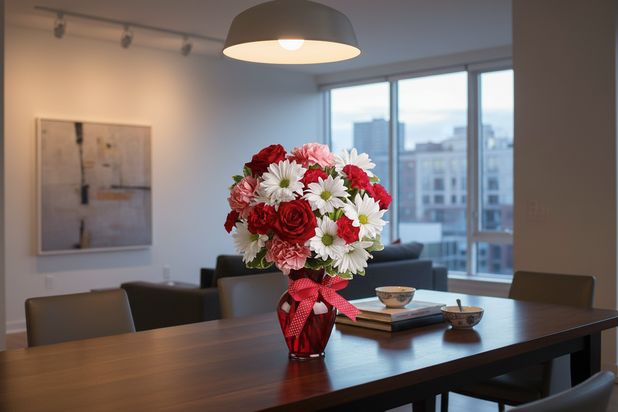Hugs and Kisses Bouquet – Interior Setting