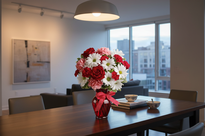 Hugs and Kisses Bouquet – Interior Setting