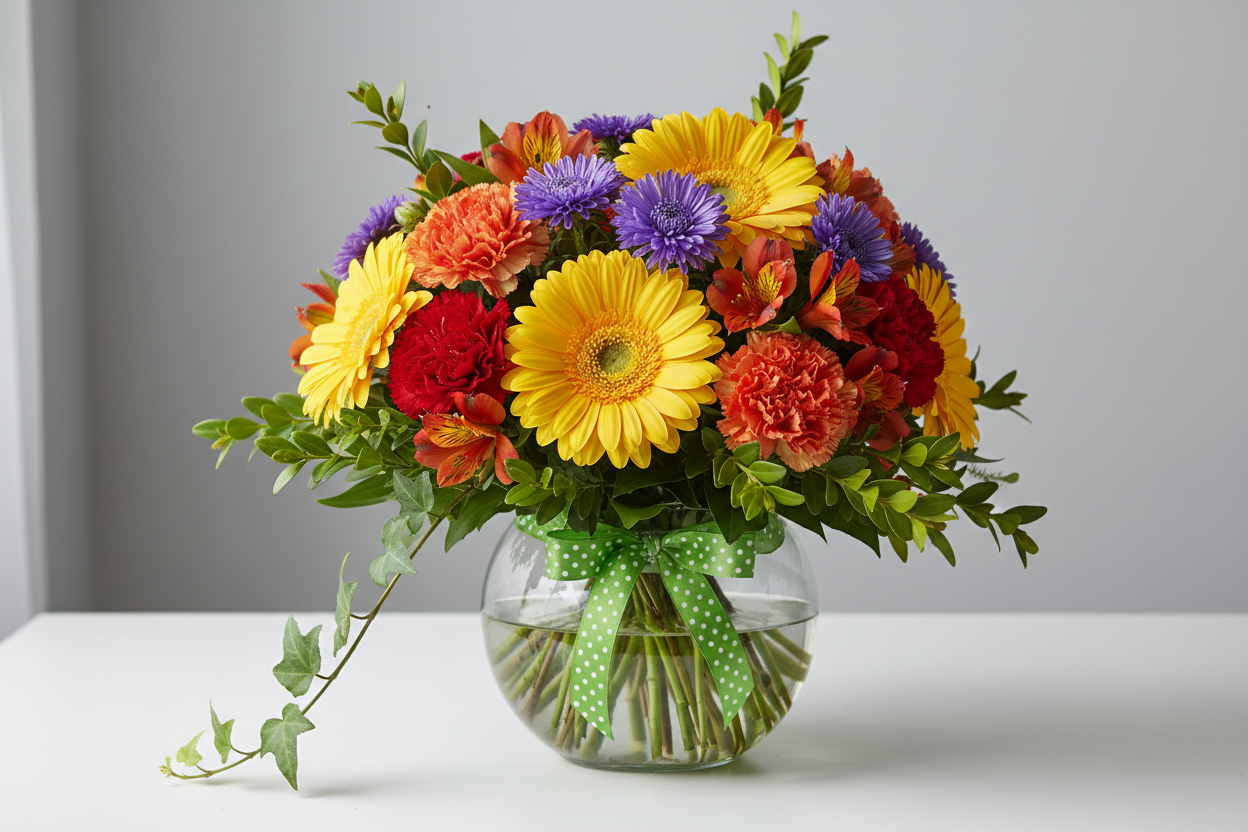 Make a Wish bouquet on a table