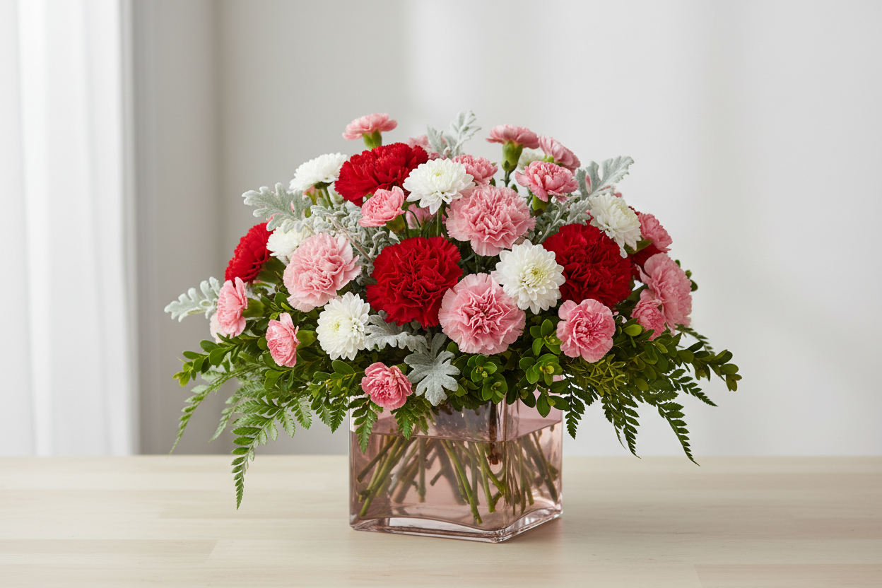 Pink Tranquil Love Bouquet on a table