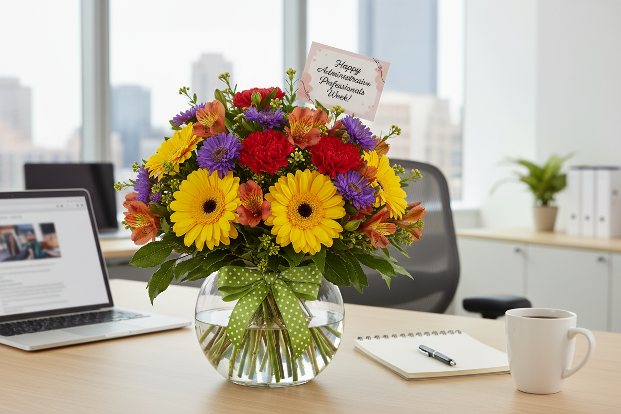 Make a Wish bouquet in an office setting
