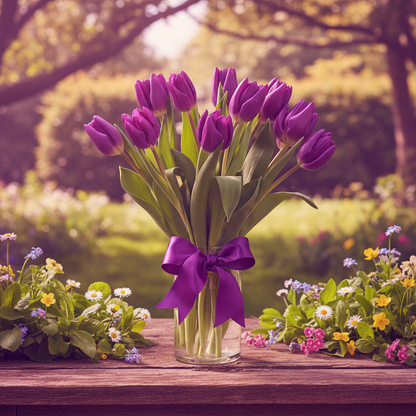 Passionate Purple Tulips in Natural Setting