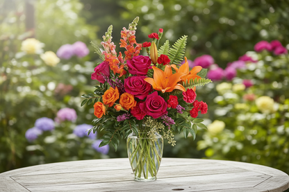 Punch Of Color Bouquet – Natural Setting