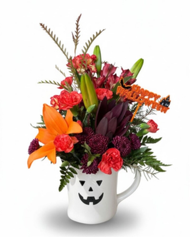 Happy Halloween Haunting Floral Mug - Karen's Floral Expressions