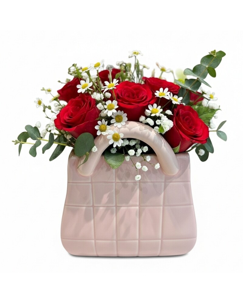 Rosé & Daisy Handbag Charm - Karen's Floral Expressions