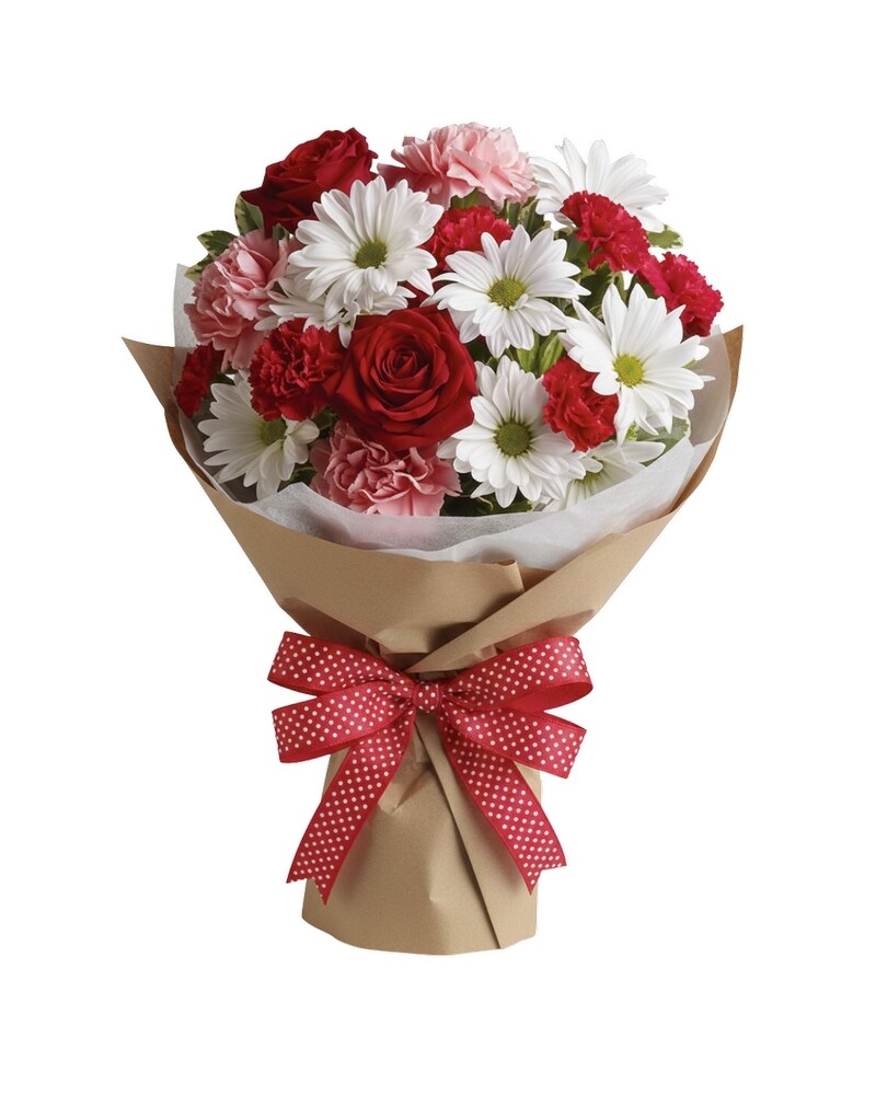 Hugs and Kisses Wrapped Bouquet - Karen's Floral Expressions