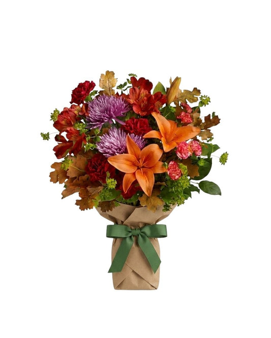 Fall Bright Wrapped Bouquet - Karen's Floral Expressions