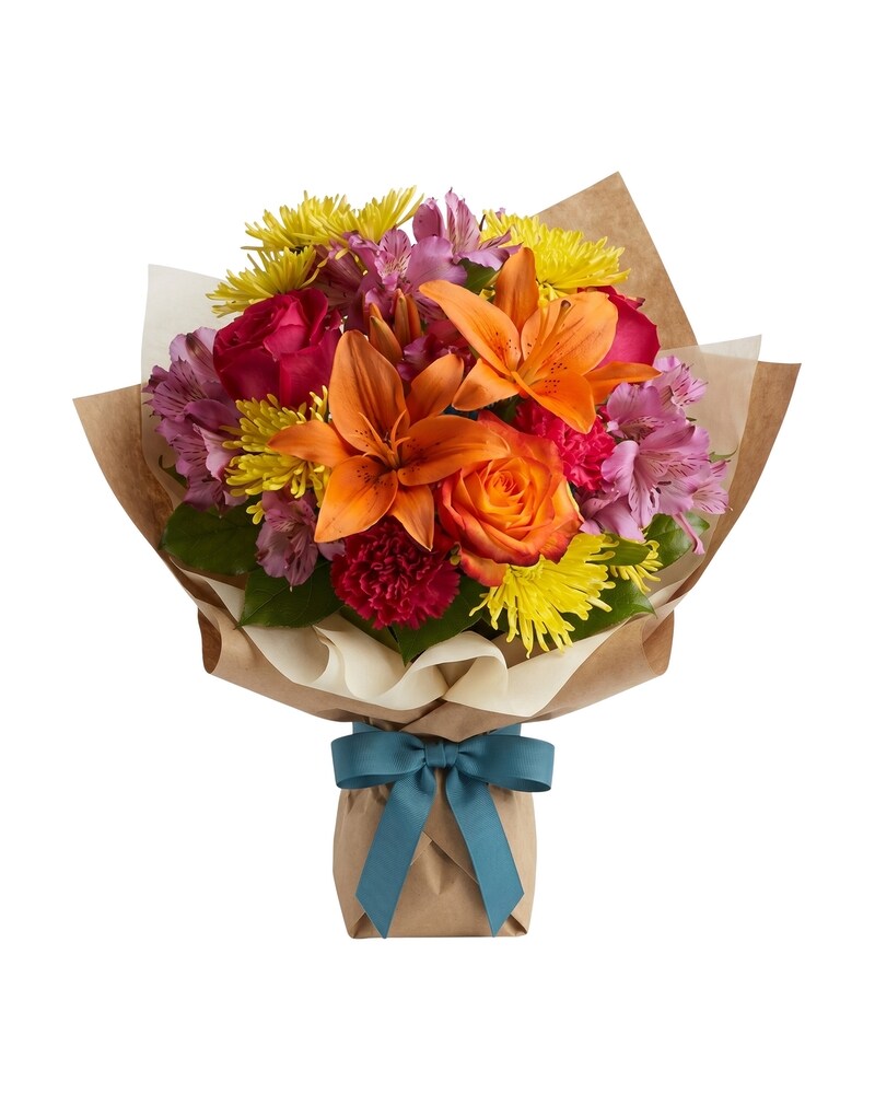 Bright Smiles Wrapped Bouquet - Karen's Floral Expressions