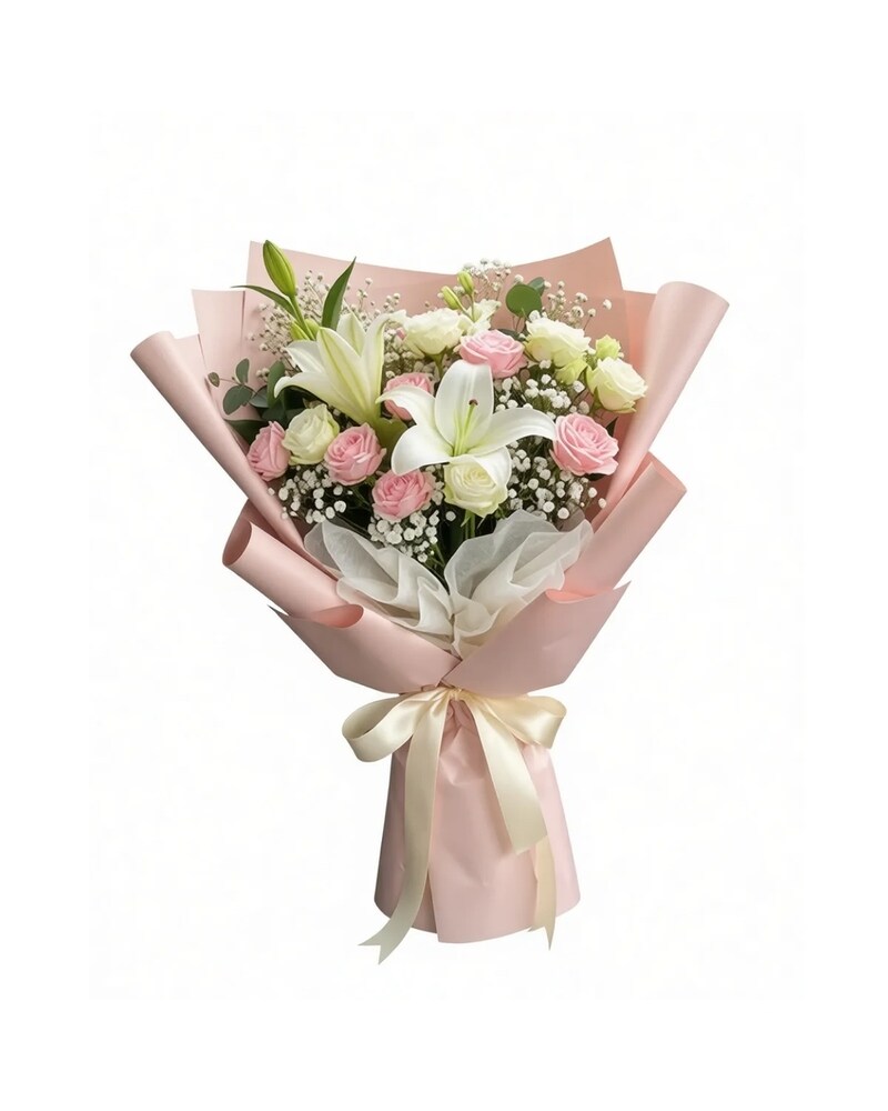 Lilies and Pink Roses - Karen's Floral Expressions
