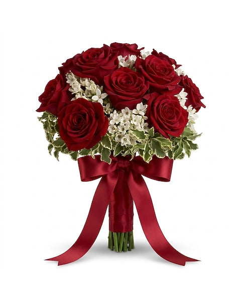 Prom — Red Roses Hand Tied Bouquet