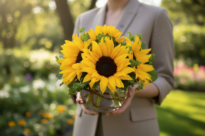 Sunny Sunflowers – Person Holding Outdoor