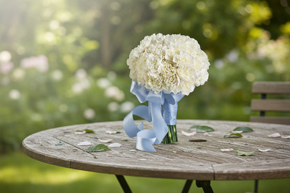 Sweet White Hand-Tied Bouquet – Natural Setting