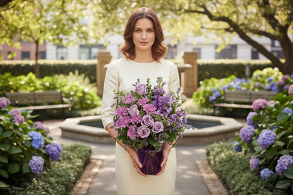 Together At Twilight Bouquet – Person Holding Outdoor