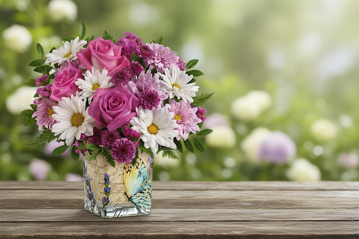 Vintage Butterfly Bouquet – Natural Setting